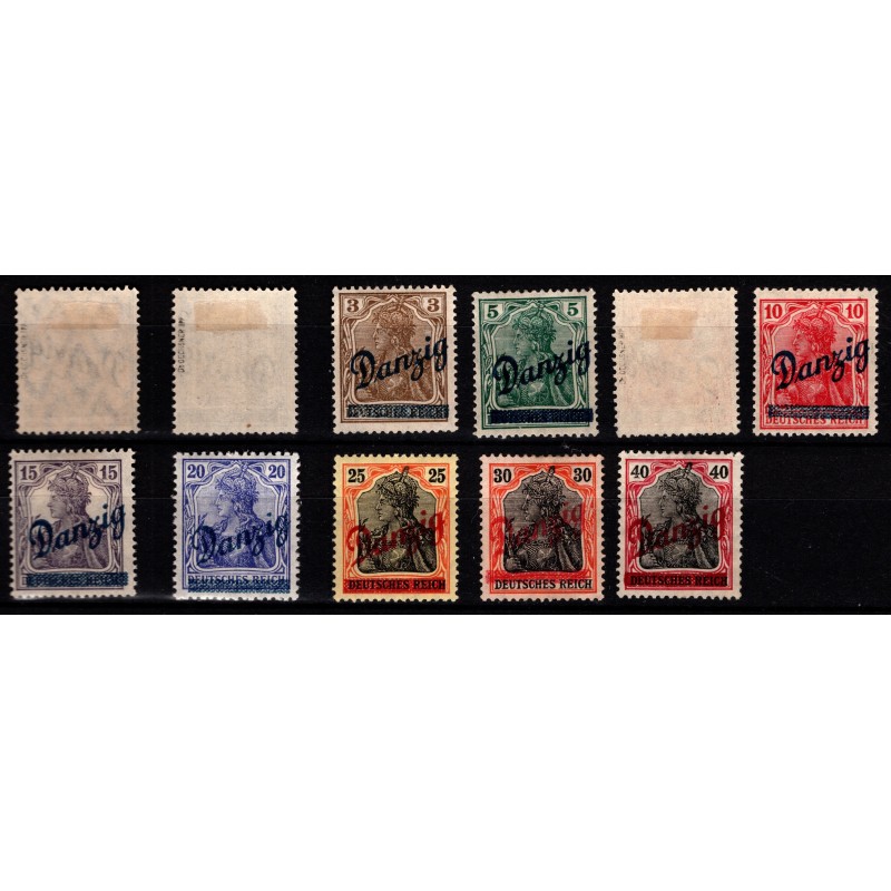 1920-39 - Danzig - Bedre samling enkeltmærker, nogle med prøvning (BPP), sæt mm. i indstiksbog. - Frimærker - Stemplet & Ustemplet.